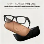 MT5 Ultra Smart Glasses with 8MP AI Camera | Prescription Lens Replaceable Next-Gen Smart Recording Glasses with Real-Time Translation & Charging Case - Image 6