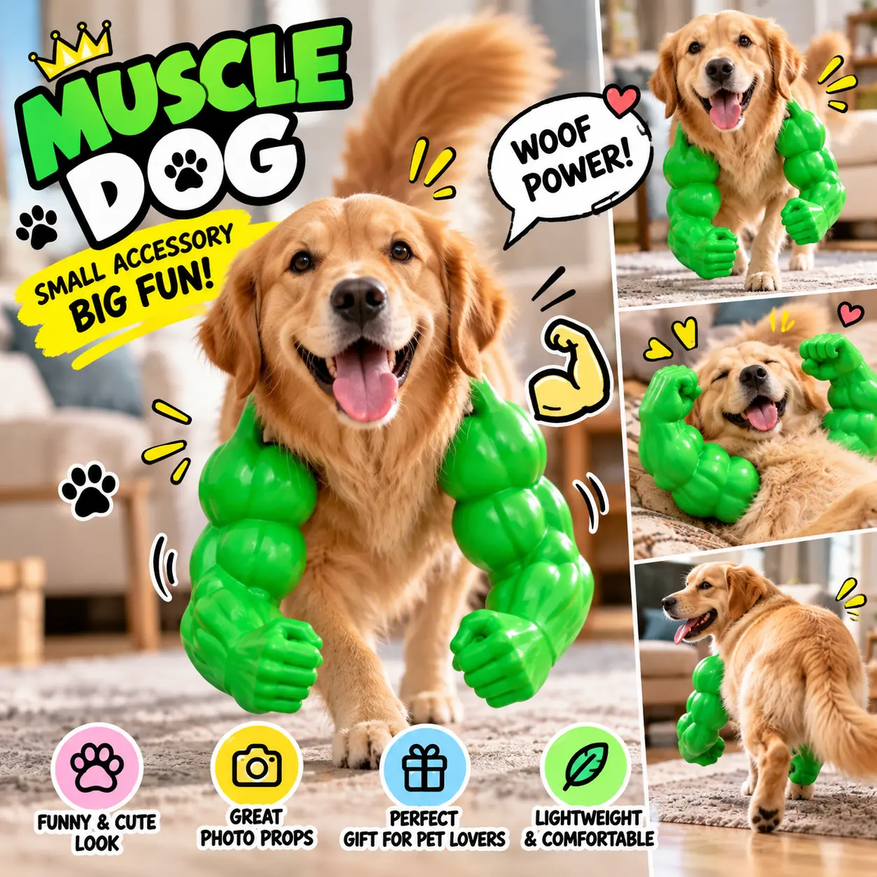 Funny Muscle Arms for Cats & Dogs – Hilarious Pet Costume & Photo Prop - Image 2
